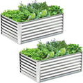 4x2x2FT Galvanized Raised Garden Bed, Galvanized Planter Boxes Outdoor by AyenGuard