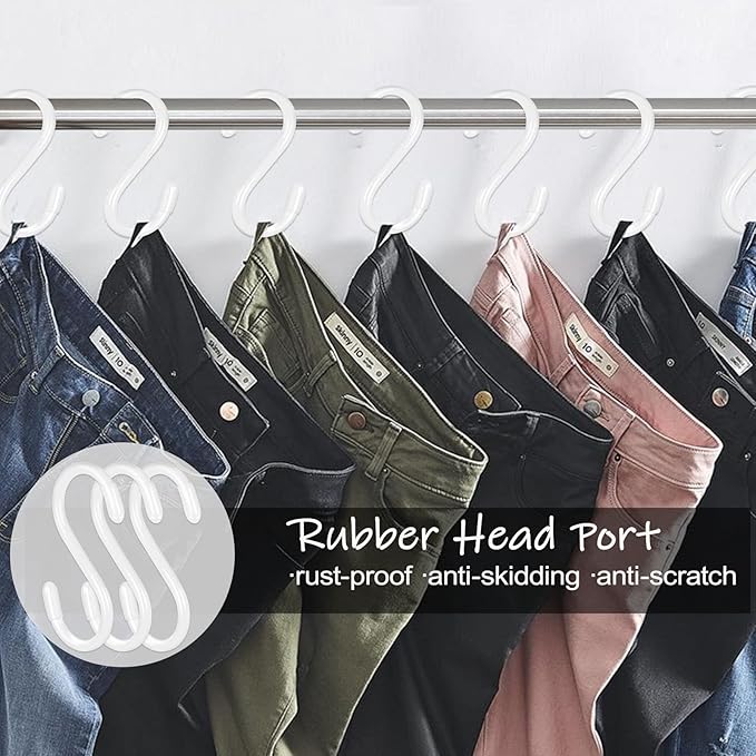 20 Pack Vinyl Coated S Hooks for Hanging, Heavy Duty S Hook for Hanging Plants - Image 3