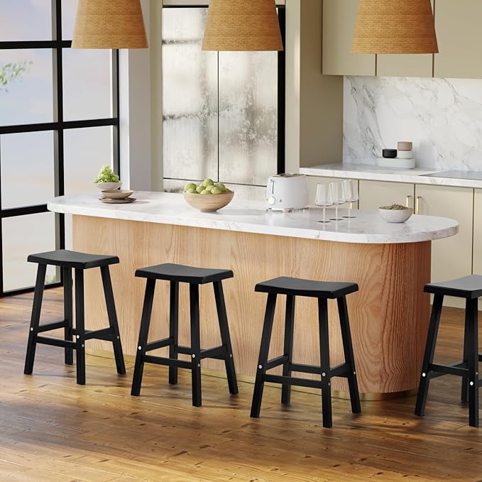 29in Tall Bar Stools Set of 2, Waterproof UV-Resistant, Durable Resin Kitchen - Image 6
