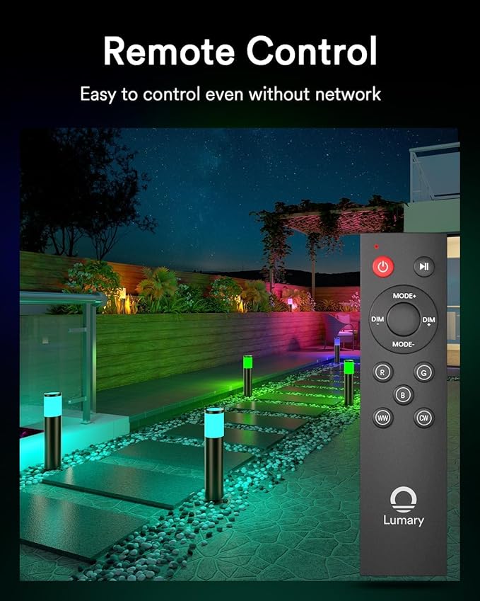 Lumary 6 Pack Smart Pathway Lights 2100LM, RGBAI/Cool/Warm White, Aluminum - Image 7