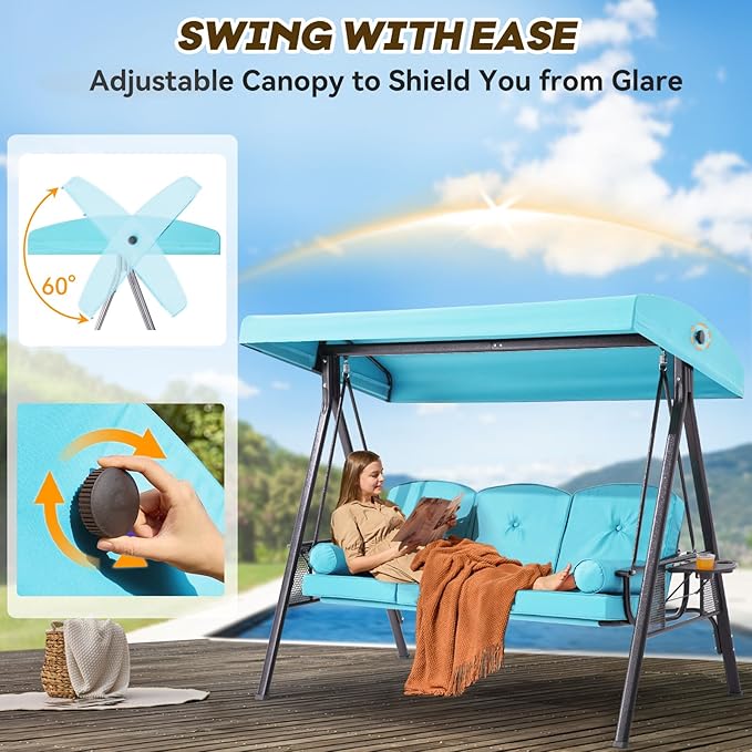 3 in 1 Outdoor Porch Swing - Image 3