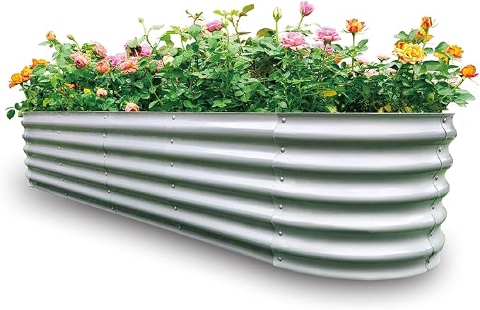 Gardmax Galvanized Raised Garden Bed, Lightweight Planter Boxes Outdoor by ChooseGardmaxforbetterlife