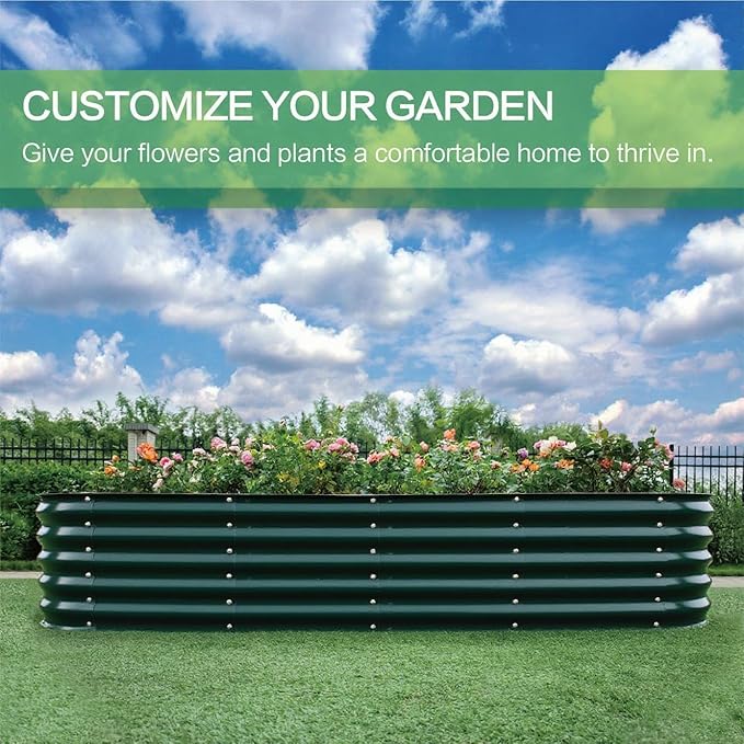 Gardmax Galvanized Raised Garden Bed, Lightweight Planter Boxes Outdoor - Image 3