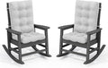 SERWALL Oversized Outdoor Rocking Chair Set of 2, HDPE Rocker by SERWALL