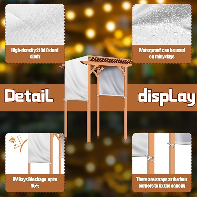 Universal Pergola Replacement Canopy Outdoor Canopy Shade Cover Waterproof - Image 3