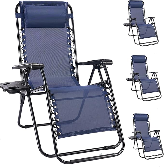 NEWBULIG Zero Gravity Chair Set of 4, Lounge Chair Folding Portable Adjustable by NEWBULIG