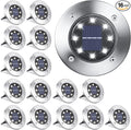 LYHOPE Solar Ground Lights Outdoor, 16 Pack 8 LED Solar Disk Lights Waterproof by LYHOPE