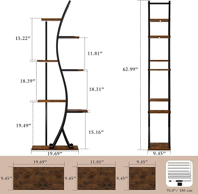 62“ Plant Stand Indoor with Grow Lights - Image 2