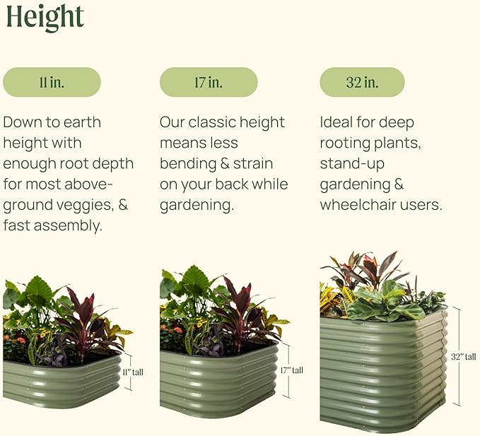Vego garden 17" Tall 42" Round Raised Garden Bed Metal Raised Bed Planter Box - Image 6