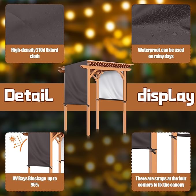 Universal Pergola Replacement Canopy Outdoor Canopy Shade Cover Waterproof - Image 3