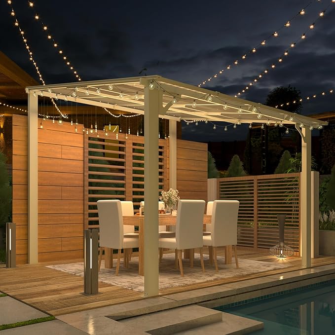 AECOJOY 8' x 8' White Gazebo Outdoor Pergola - Image 3