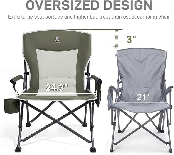EVER ADVANCED Oversized Folding Camping Chair, - Image 4