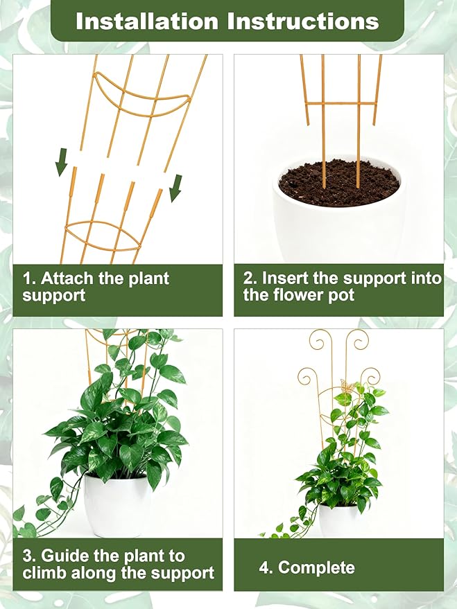 4Pcs Indoor Plant Trellis for Potted Plants, Houseplant Support Stakes for Ivy - Image 4