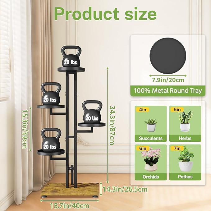 iDavosic.ly 4 Tier Plant Stand Indoor Outdoor, Tiered Corner Multiple Flower - Image 2