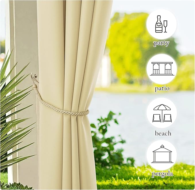 NICETOWN Extra Wide Outdoor Curtains - Image 6