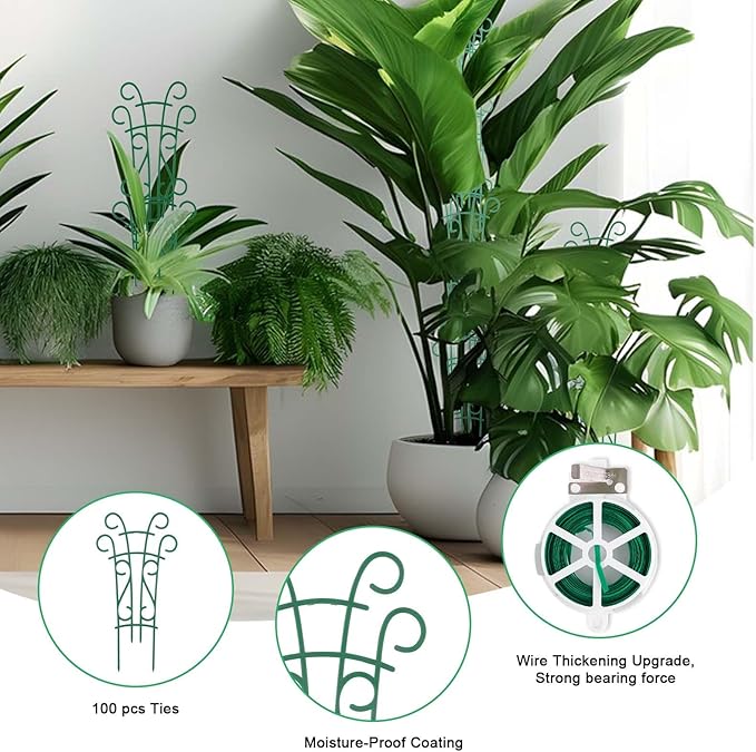 Indoor Plant Trellis for Climbing Plants, 8 Pack Garden Trellis for Potted - Image 3