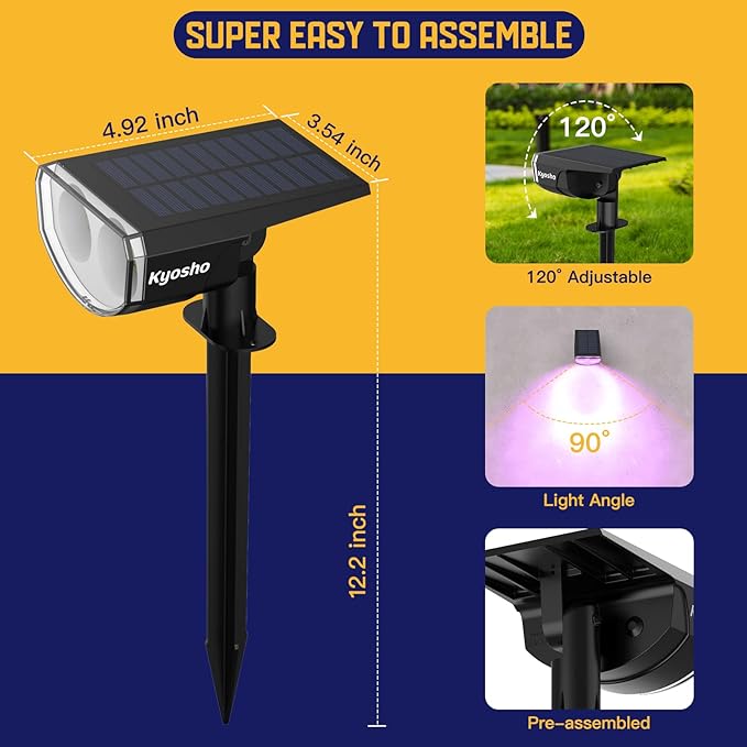Kyosho Solar Color Spot Lights Outdoor, 9 Lighting Modes Halloween Christmas - Image 6