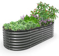 A ANLEOLIFE 8X4X2 ft Galvanized Raised Garden Beds Outdoor, Oval Large Metal by AAnleolife