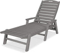 POLYWOOD NCC2280GY Nautical Arms Chaise, Slate Grey by POLYWOOD