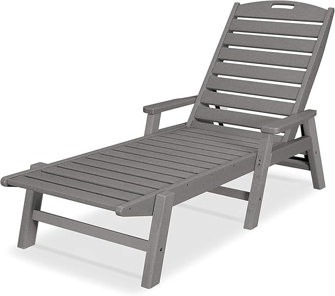 POLYWOOD NCC2280GY Nautical Arms Chaise, Slate Grey by POLYWOOD