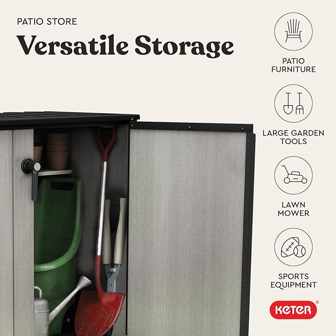 Keter Patio Store 4.6 x 4.0 ft. Resin Outdoor Storage Shed - Image 7