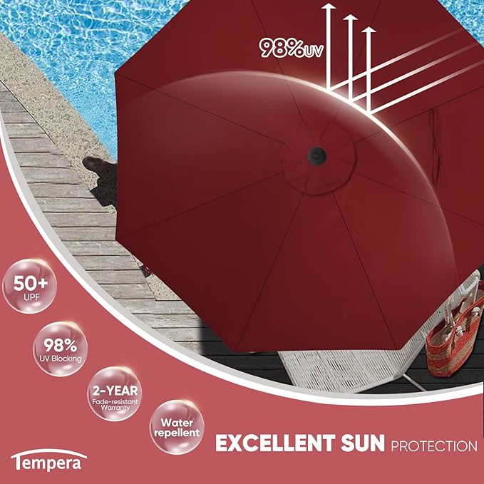 Tempera Patio Market Outdoor Table Umbrella - Image 3