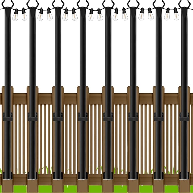 AILBTON 4.8Ft String Light Poles 8 Pack, Light Poles by AILBTON