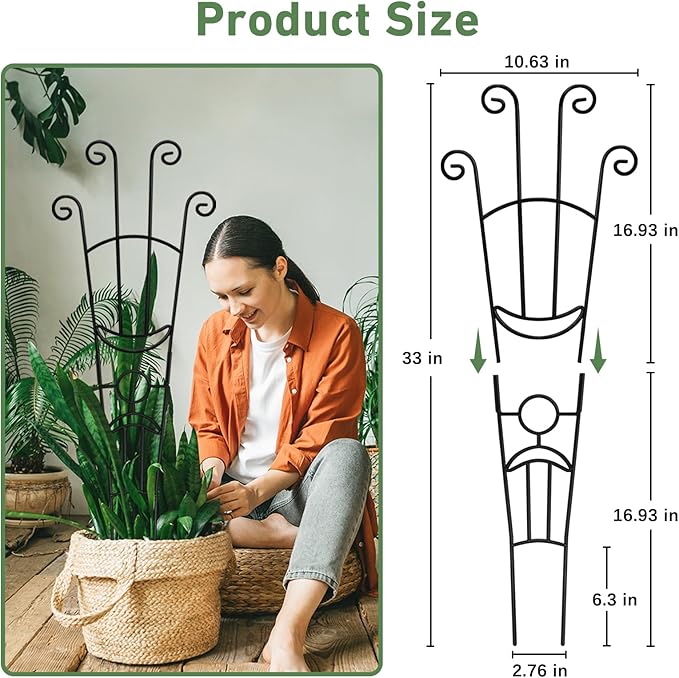 32.6in Plant Trellis for Climbing Plants Indoor Outdoor, Expandable Large Metal - Image 5