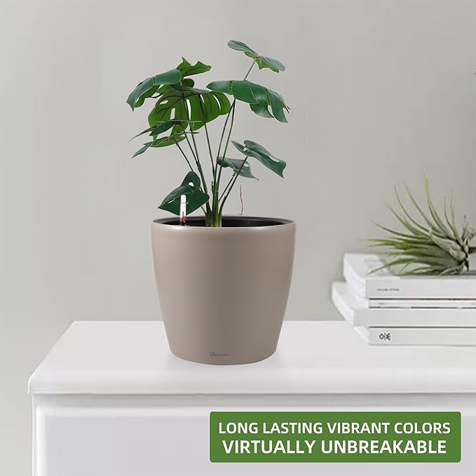 Dexceder 9x8 Inches Self Watering Planter Indoor Outdoor, Inner Pot Design - Image 6