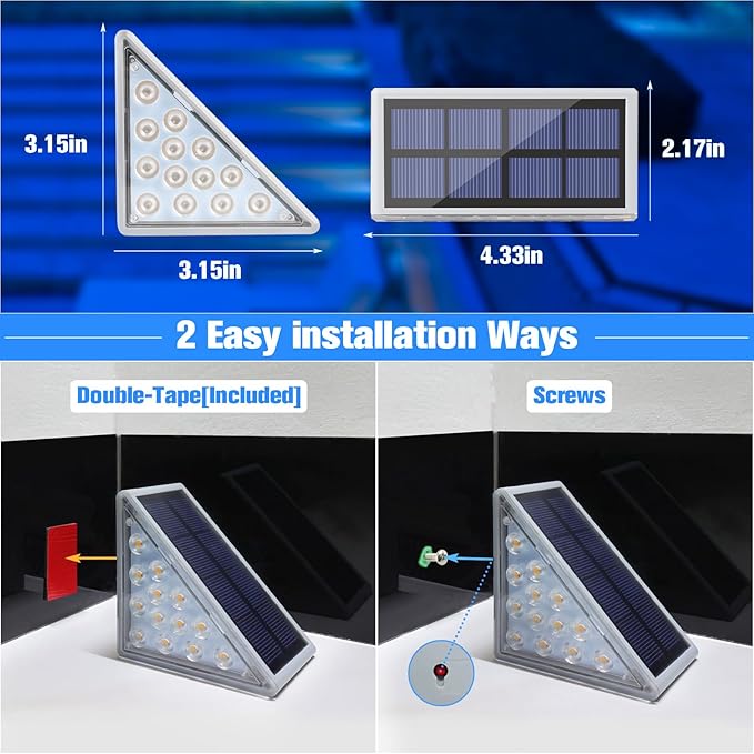VOLISUN Solar Stair Lights 16 Pack, Solar Step Lights Outdoor, Halloween Light - Image 6