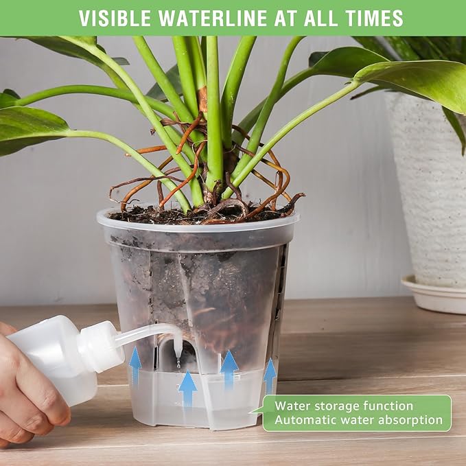 GREENPARA 5-Inch Self-Watering Plant Pots - Image 4