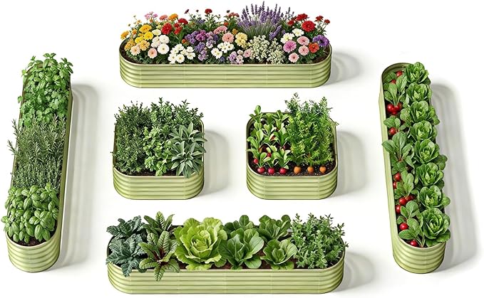6-Pack 18” Tall Galvanized Raised Garden Beds – New Home Garden Layout by Annoell