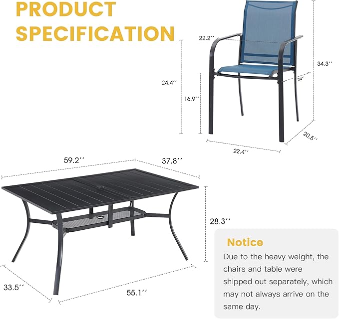 VICLLAX 7 Pieces Patio Dining Set - Image 7