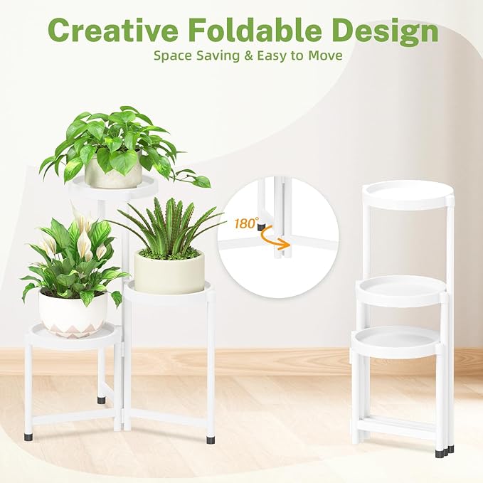 iDavosic.ly 3 Tier Folding Plant Stand Indoor Outdoor - Image 3