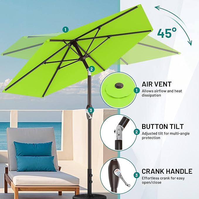 AreShark 7.5FT Patio Umbrella Table Market Umbrella - Image 5