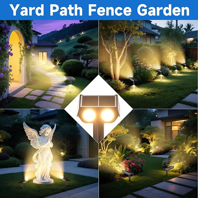 Solar Spot Lights Outdoor Adjustable Beam & PC Light Guide Column, 12 Pack - Image 6