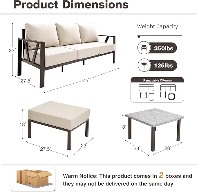 Outdoor Furniture Set, Outdoor Patio Couch Sectional - Image 6