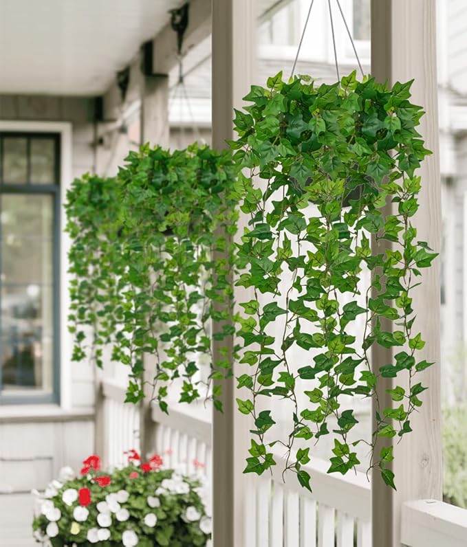 Hollyone 2pcs Artificial Hanging Plants 31" Fake Ivy Vine Faux Ivy Leaves - Image 3