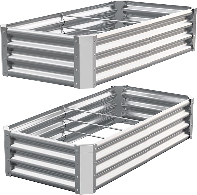 Galvanized Raised Garden Bed, Outdoor Planter Box Metal Patio Kit Planting Bed - Image 8