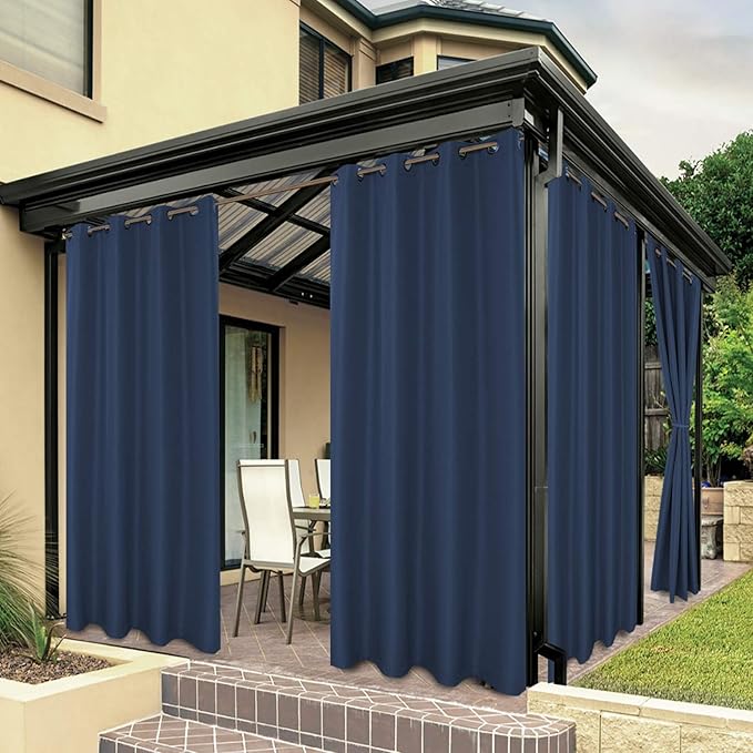 BONZER Outdoor Curtains for Patio Waterproof Thick Privacy Grommet Light by Bonzer