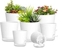 Plant Pots 4/5/5.5/6/6.5/7/8 Inch Self Watering Pots, 7 Pack Plastic Planters by SQKH