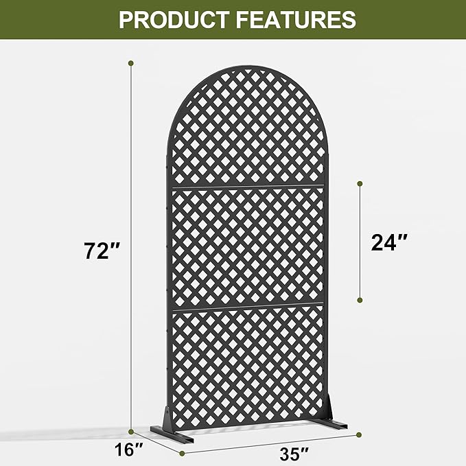Casaphoria 72" H x 35" W Arched Metal Privacy Screen - Image 8