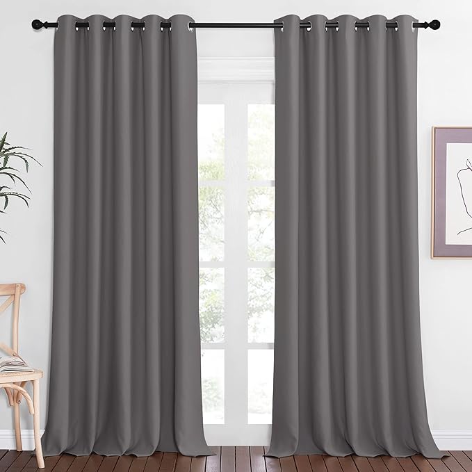 NICETOWN Blackout Grey Curtains Panel by NICETOWN