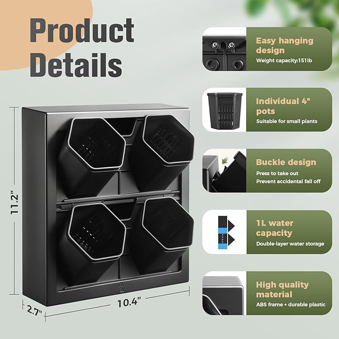 Wall-Mounted Vertical Garden Planter – Ready-to-Use Indoor Wall Planter - Image 2
