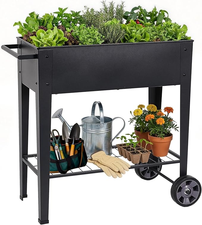 Elevated 32" Tall Raised Garden Bed by BIRDSINYARD