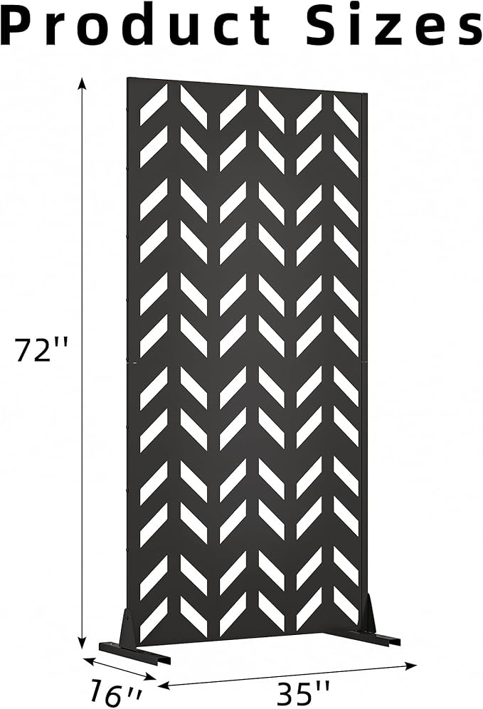 Casaphoria 72" H x 35" W Metal Privacy Screen, Outdoor Freestanding Decorative - Image 7