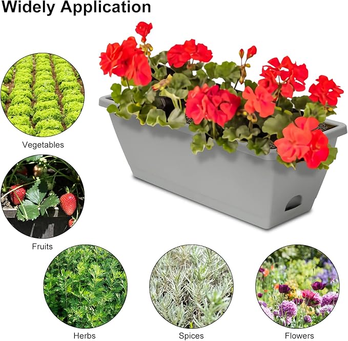 Window Box Planter, 6 Packs 17 Inches Rectangle Planters Box - Image 4