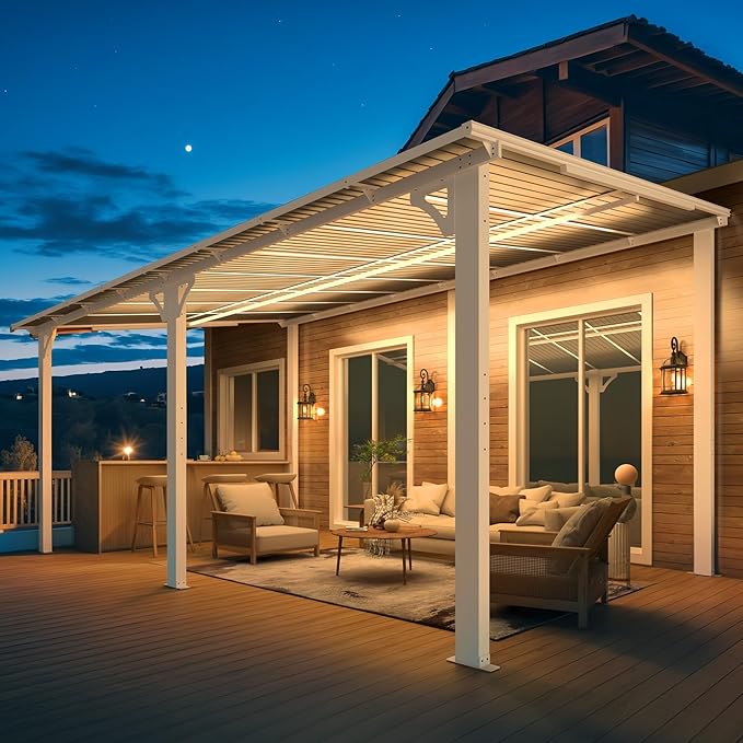 AECOJOY 16' x 10' Gazebo White Outdoor Pergola - Image 3