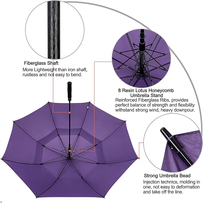 G4Free 47/54/62/68/72 Inch Automatic Open Golf Umbrella Oversize Extra Large - Image 5