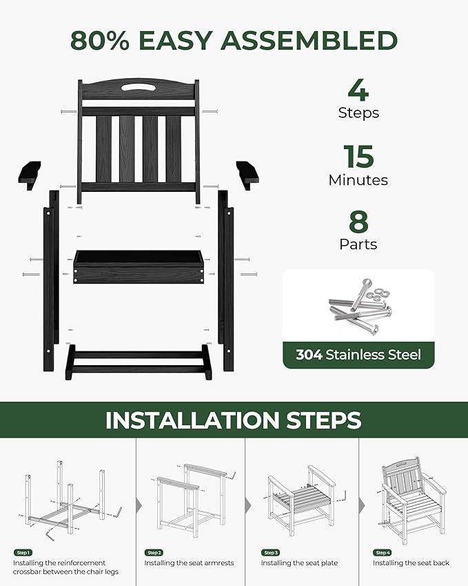 Set of 2 Weatherproof Patio Chairs - Image 7